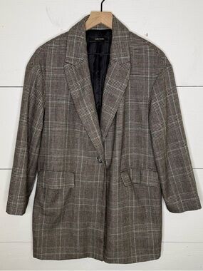 Zara • Glen Plaid Blazer with Subtle Red Check Size XS